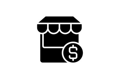 Small business black glyph icon