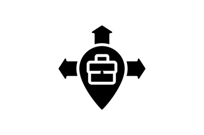 Business expansion black glyph icon