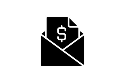Mailing black glyph icon