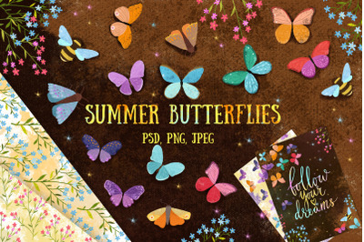 Clipart Summer butterflies