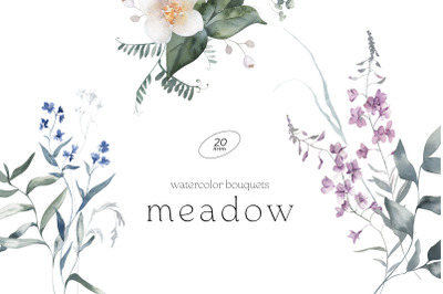 Meadow Watercolor Bouquets