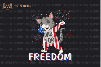 Cat Dabbing 4th Of July