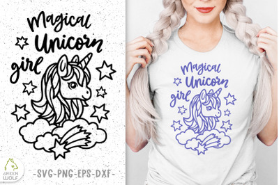 Magical unicorn girl svg file for cricut Unicorn svg t shirt design