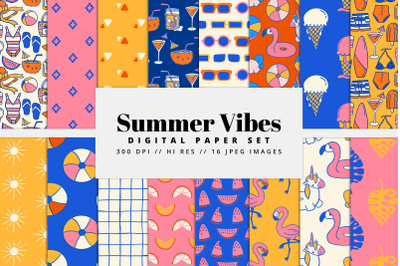 Summer Vibes Digital Paper Set