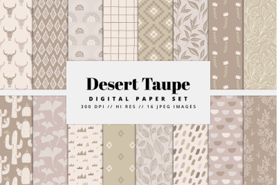 Desert Taupe Digital Paper Set