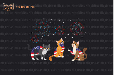 4th of July American Flag Meowica