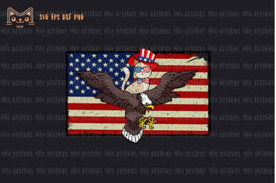 Cat Eagle American Flag 4th of July