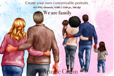 We Are Family Clipart, Watercolor Clipart