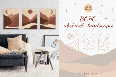 Boho Abstract Landscapes