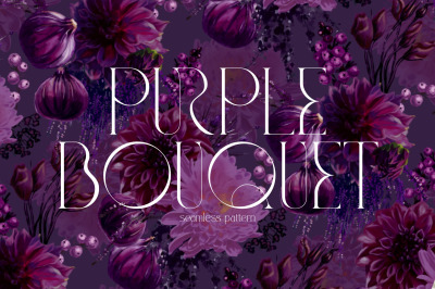 Purple Bouquet - fabric print