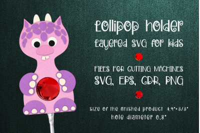 Cute Monster | Lollipop Holder Template