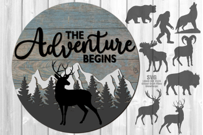 The Adventure Begins SVG Bundle | Wildlife Round Laser Cut Files