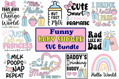 Funny Baby Shower Graphic  Bundle