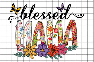 Floral Blessed Mama Graphic Design