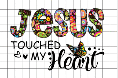 Jesus Touched My Heart PNG Graphic Design