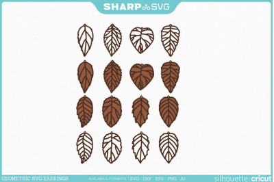 Leaf Earring SVG - Stacked Earrings SVG -  Leaf Tear Drop SVG