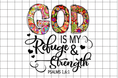 God is My Refuge and Strength Graphic PNG