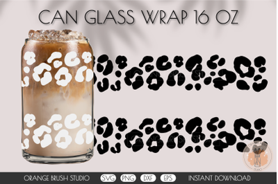 Leopard Tumblers Design SVG Can Glass Wrap Beer Coffee 16 Oz