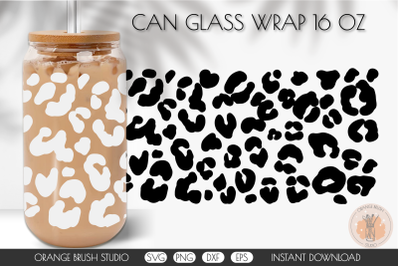Leopard Skin Tumblers SVG Can Glass Wrap Beer Coffee 16 Oz