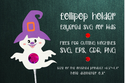 Cute Ghost | Halloween Lollipop Holder Template