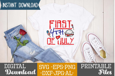 First 4th Of July SVG cut files&2C;First 4th Of July SVG Design