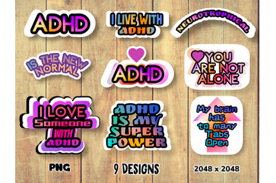 9 Design Crafters Stickers ADHD Neuro