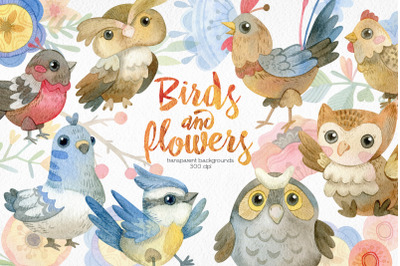 Watercolor Birds Clipart