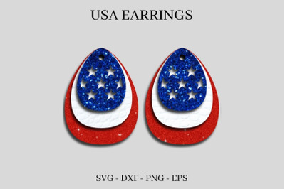 United States Earrings SVG