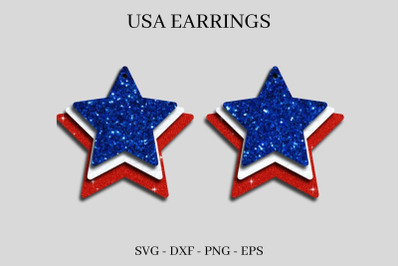 USA Earrings SVG