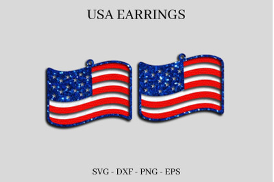 America Earrings SVG