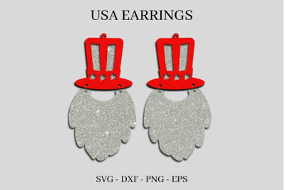 4th of July Earrings SVG