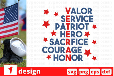 Valor Service Patriot Hero SVG Cut File