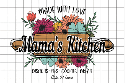 Made With Love Mama&#039;s Kitchen PNG Graphic Design