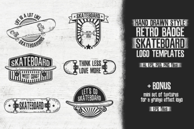 Retro skateboard | Template logo set
