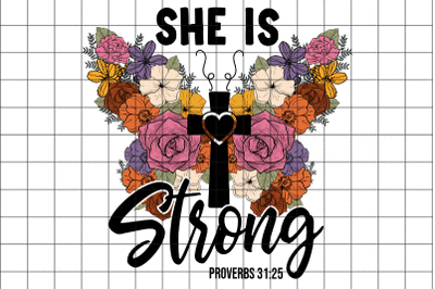 She is Strong Butterfly Graphic Design