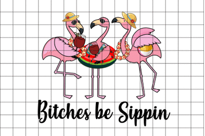 Flamingos Drink Wine Graphic Design