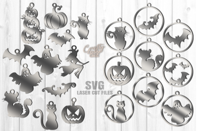 Halloween Earring SVG Bundle Laser Cut Files | Spooky Earrings SVG