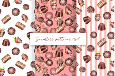 Chocolate seamless patterns
