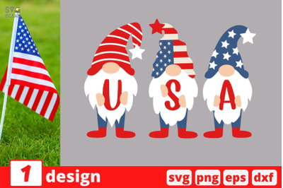 USA Gnomes SVG Cut File