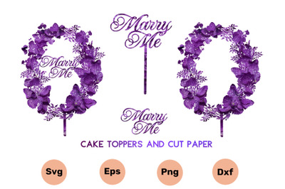 SvG Cake Wedding Toppers Marry Me Paper
