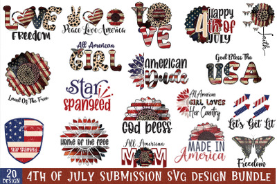 4th of July Submission Svg Design Bundle