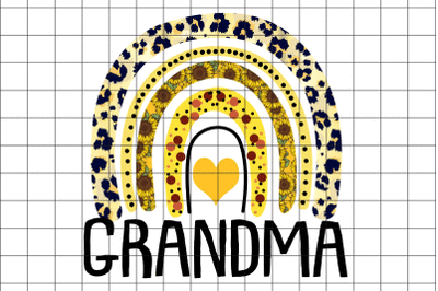 Rainbow Heart Grandma PNG Graphic Design