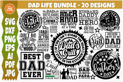 Fathers Day Bundle of 20 | Dad SVG Bundle | Dad Cut Files