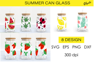 Bundle Can Glass Wrap. Summer Beer Can Wrap. 16 OZ