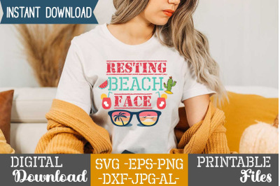 Resting Beach Face SVG cut files&2C;Resting Beach Face SVG Design