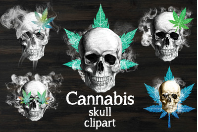 Cannabis skull clipart