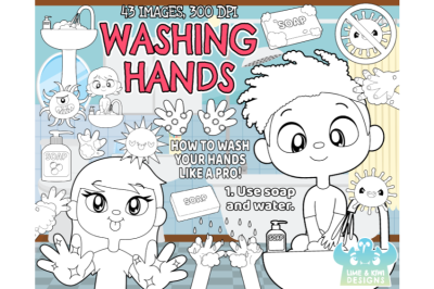 Washing Hands Digital Stamps - Lime and Kiwi Designs