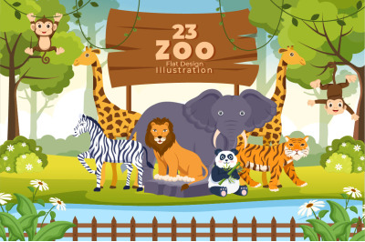 23 Zoo Cartoon Illustration