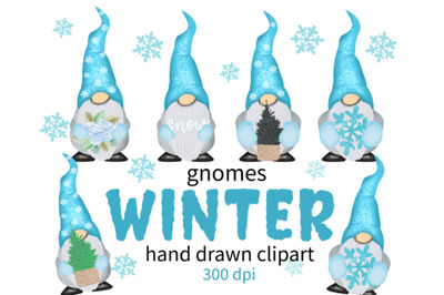 watercolor winter gnome illustrations