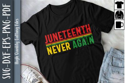 Funny Design Juneteenth Never Again